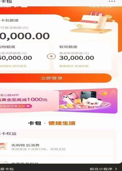 羊小咩6000购物额度怎么套
